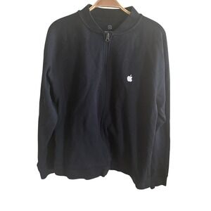 Apple Employee Exclusive Black Full Zip Bomber Sweatshirt Jacket Mens Medium